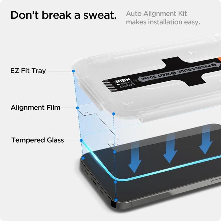 Actual product image Spigen Glas.tR EZ Fit (2 Piece, Apple iPhone 13, Apple iPhone 13 Pro)