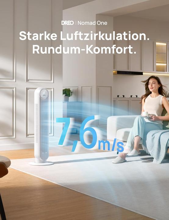 Actual product image Dreo Leiser Turmventilator mit Fernbedienung und Timer (28 dB)