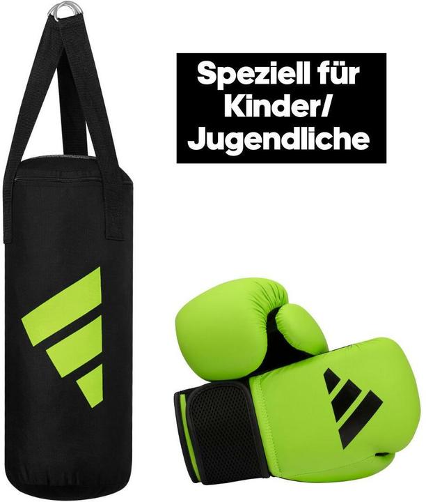 Immagine prodotto adidas Kit Boxe Giovani 03 verde/nero (70 cm, 10 kg)