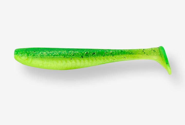 Image du produit Caperlan Leurre souple pêche YUBARI FAT SHAD avec Attractant Vert Fluo (11 cm)