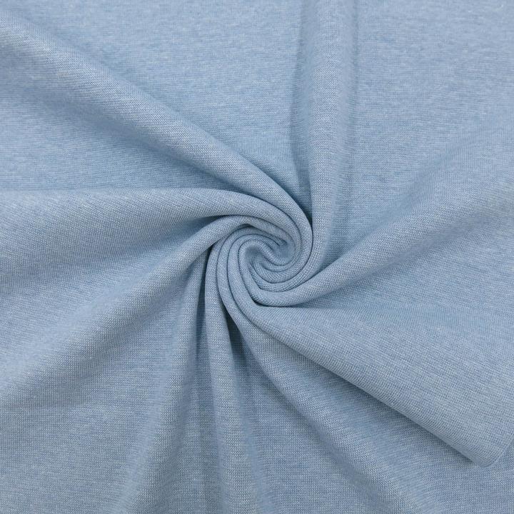 Image du produit Stoffrestposten Poignets à fines côtes - bleu clair chiné - quantité minimale de vente : 1 mètre