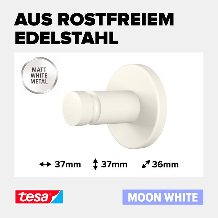 Immagine prodotto tesa MOON WHITE Gancio per asciugamani con soluzione adesiva senza forare