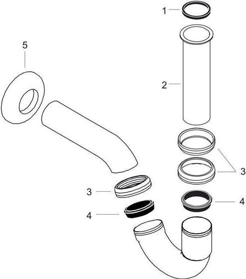 Produktbild hansgrohe HG Bidet-Röhrensiphon Standardmodell chrom (Siphon-Montagematerial, 1 1/4")