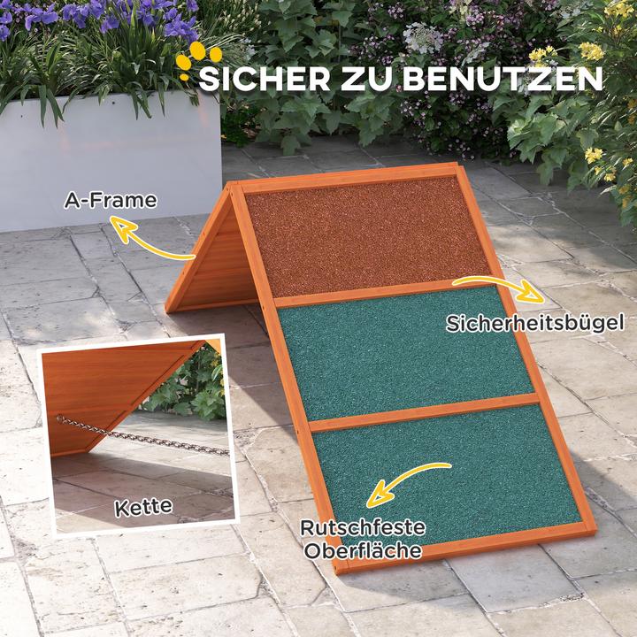 Produktbild PawHut Hunde Agility Steg Tannenholz Orange (Agility)