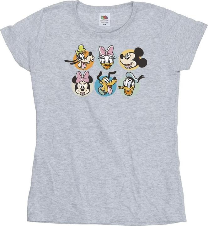 Actual product image Disney Womens/Ladies Mickey Mouse And Friends Faces Cotton T-Shirt (S)