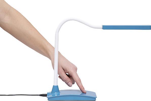 Actual product image Maul MAULpearly colour vario LED desk lamp, dimmable, 320 lumen, 6 W, blue. (320 lm)