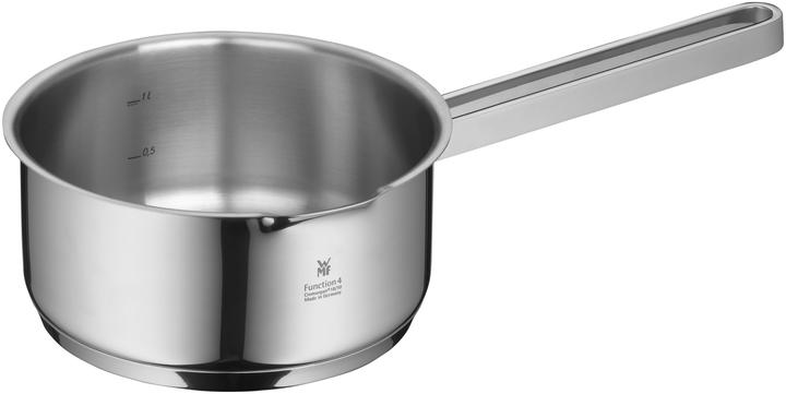 Stielkasserolle Topf 16cm Stieltopf Deckel Function4 Induktion Edelstahl (16 cm, Kochtopf, Edelstahl)