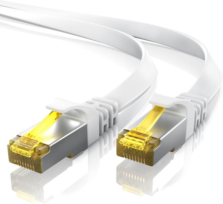 Produktbild Primewire CAT.7 Netzwerkkabel flach - Ethernet Gigabit Lan Kabel RJ45 - Patchkabel - komp. CAT.5 CAT.6 CAT.8 (U/FTP, CAT7, 5 m)