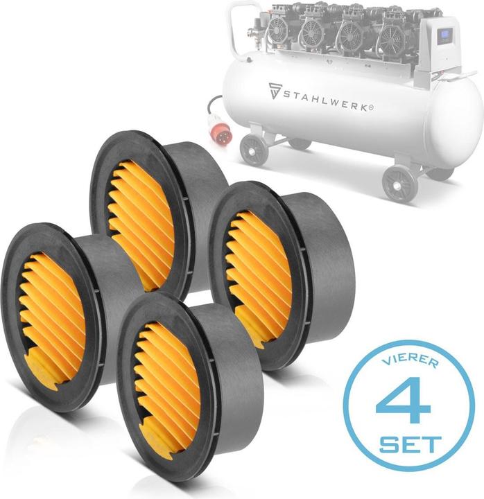 Produktbild Stahlwerk Luftfilter für Druckluft-Kompressor 4er Set Zubehör Kompressoren