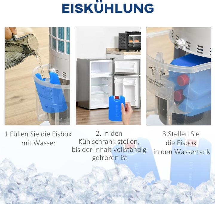 Produktbild Homcom Luftkühler mit Eisboxen, mit Griff, mit Fernbedienung