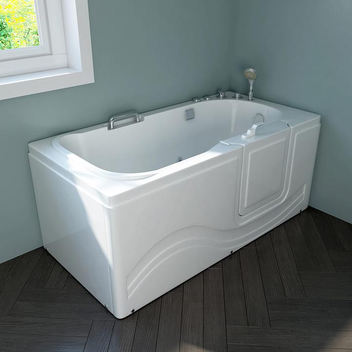 Produktbild Home Deluxe Seniorenbadewanne mit Massagedüsen Tür und Griff AUTARK M (rechts) - 153x76x64cm (76 cm, 153 cm)