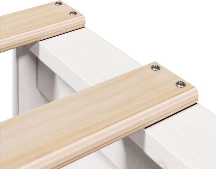 Image du produit VidaXL Lit en bois massif Lit en bois Lit palette Tête de lit Blanc 200x200cm Pin (200 x 200 cm)