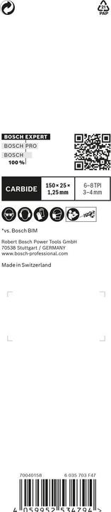 Productafbeelding Bosch Professional Zubehör Expert 'Multi Material' 956 XHM reciprozaagblad, 1 stuk