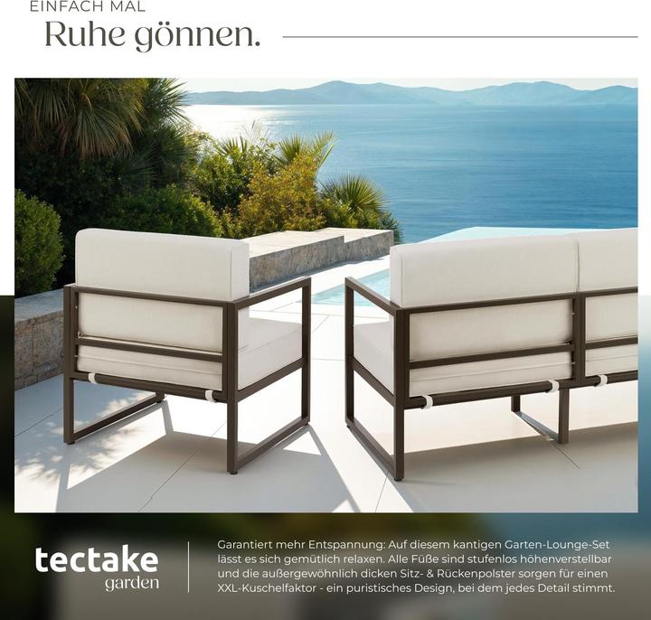 Produktbild tectake Garten-Loungeset Comosa für 6 Personen, XXL-Polsterung