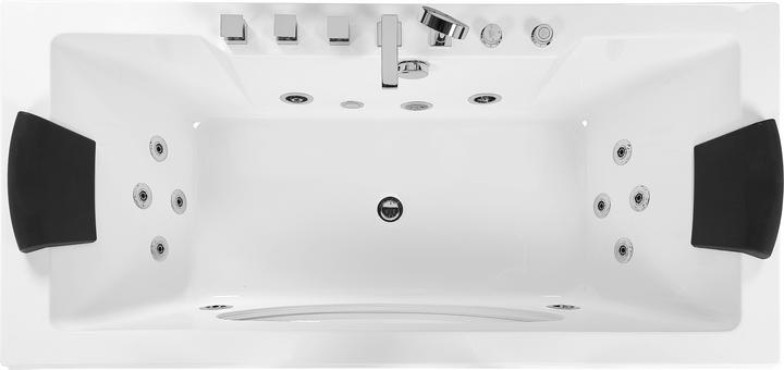 Actual product image Beliani Whirlpool bath white rectangular with LED 180 x 80 cm HAWES (235 l, 80 cm)