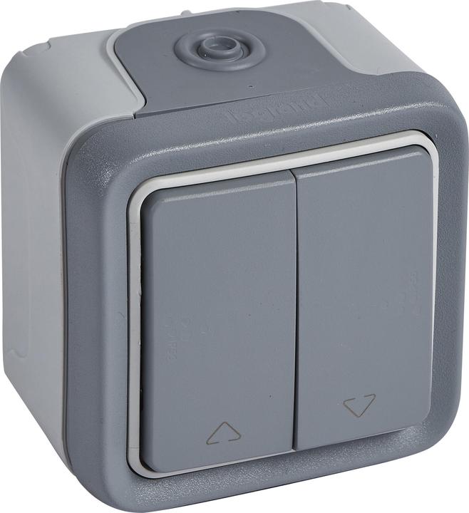 Legrand Plexo55 Rocker push-button shutter make contact 1-pole damp-proof surface-mounted grey 069729