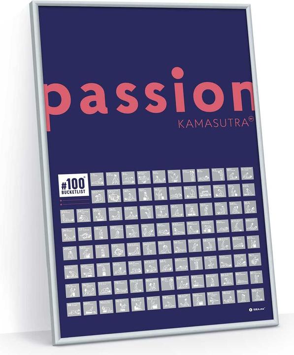 Actual product image 1dea.me Kamasutra 100 Bucketlist - Rubbelposter / Scratch Map (60 x 40 cm)