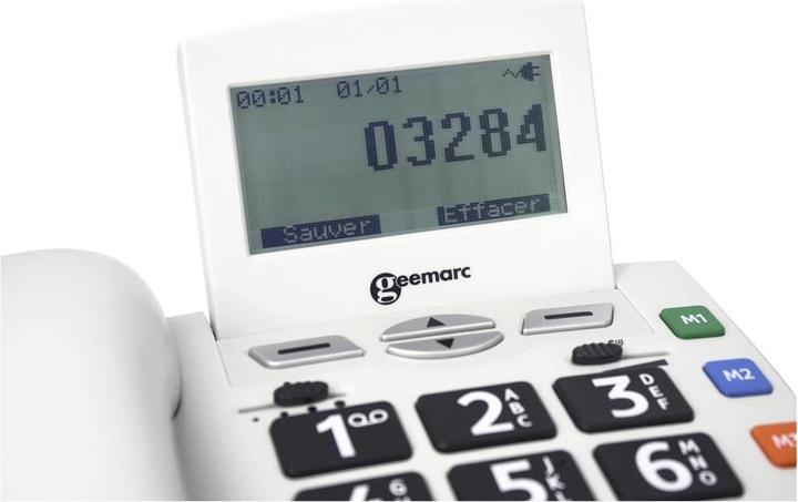 Produktbild Geemarc Pack SERENTIES Schnurgebundenes Seniorentelefon Fallband-Sensor Beleuchtetes Display Weiss