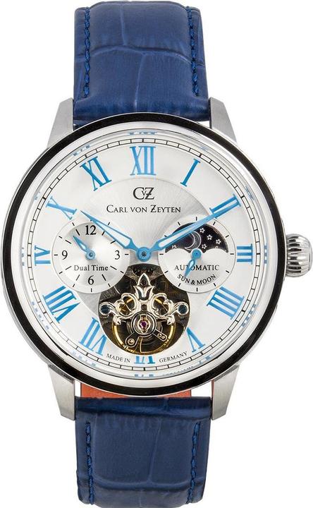 Actual product image Carl von Zeyten CVZ0081WHS Schiltach Automatic Dual Time 46mm (Analogue wristwatch, 46 mm)