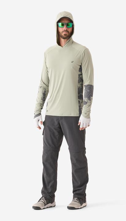 Image du produit Caperlan Tee-shirt de pêche Anti-UV 500 Capuche UPF 50+ Vert (L)