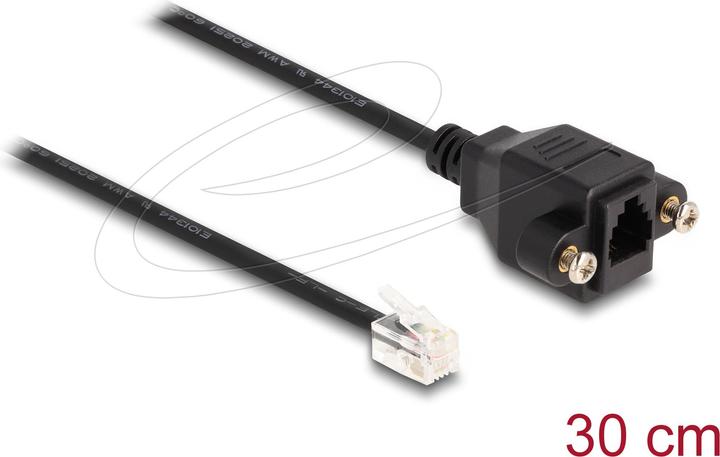 Produktbild Delock Kabel RJ10 Stecker zu RJ10 Buchse zum Einbau 30 cm sc