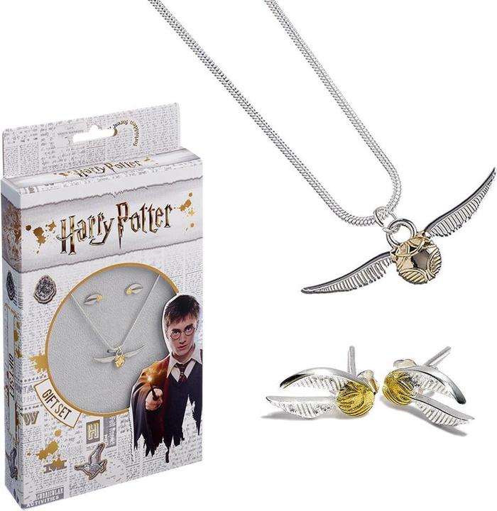 Actual product image Golden Snitch earring and necklace set silver-plated (100% silver)