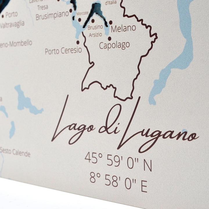 Actual product image Enjoy The Wood Lake Maggiore - wooden nautical chart (30 x 45 cm)