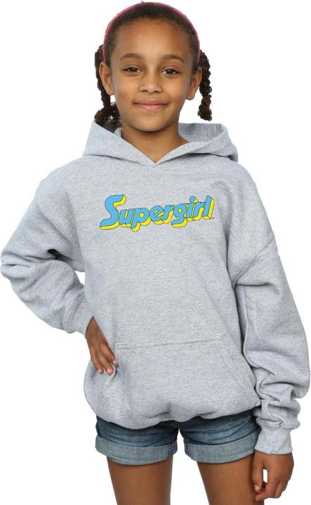 Actual product image Girls Supergirl Text Logo Hoodie (128)