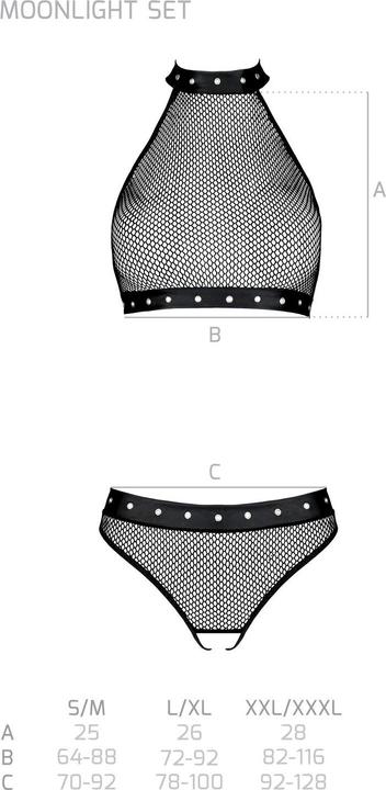 Actual product image Passion Moonlight Set with Open Crotch - Black (S/M)