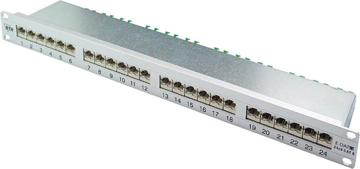 Immagine prodotto Metz Connect BTR E-DAT patch panel 24x8(8) 1U Cat.6 con terminali di connessione LSA alluminio anodizzato