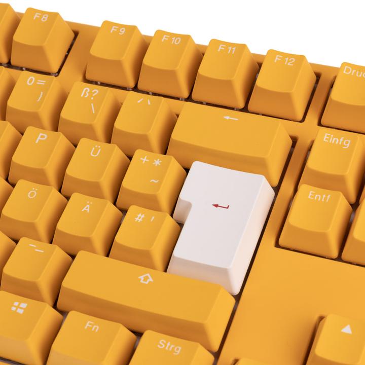 Actual product image Ducky One 3 yellow gaming keyboard, RGB LED - MX-Silent-Red (DE, Cable)