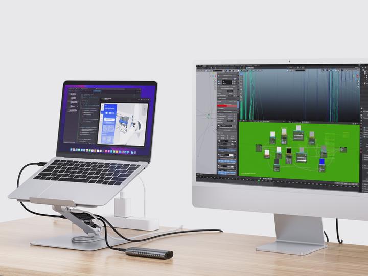 Immagine prodotto Conceptronic Supporto per tablet con docking station 7-in-1 si (USB-C, 7 Porti)