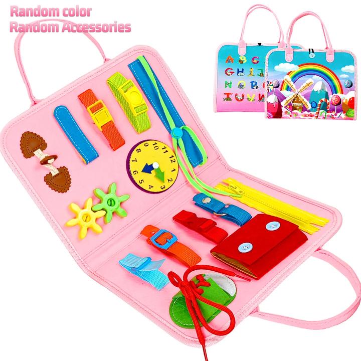 Activity Board Busy Board Toy for Toddlers Sensory Toy Preschool Learning Educational Travel Activities