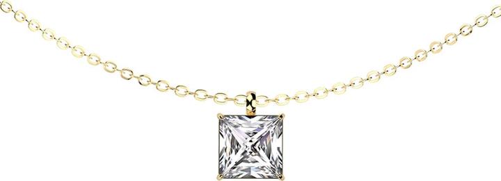 Actual product image Star Piercing Kette vergoldet Anhänger eckiger Kristall silber (without brass, Surgical steel 316L)