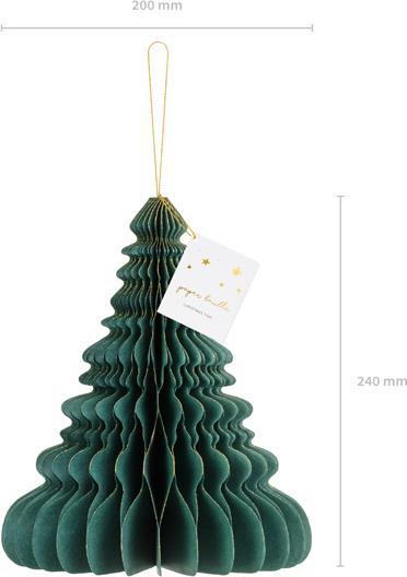 Actual product image Partydeco Paper honeycomb ornament Christmas tree, bottle green, 24cm (1 pkt / 1 pc.)