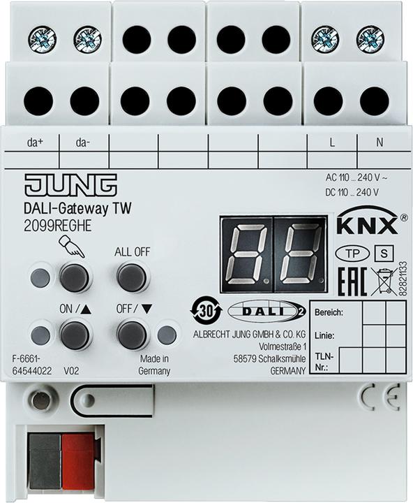 Image du produit JUNG Passerelle DALI KNX REG 240V LED 4TE 2099REGHE