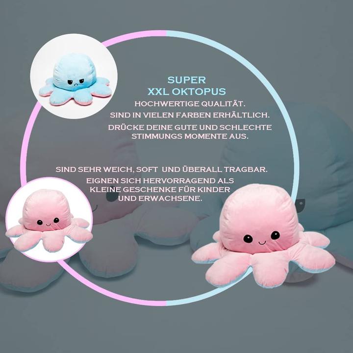 Produktbild Kunstify XXL Oktupus 80cm Pink Hellblau