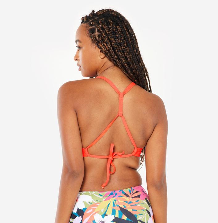 Produktbild Olaian Bikini-Oberteil Bustier Surfen Damen strukturiert Bea neon-orange (80 C)