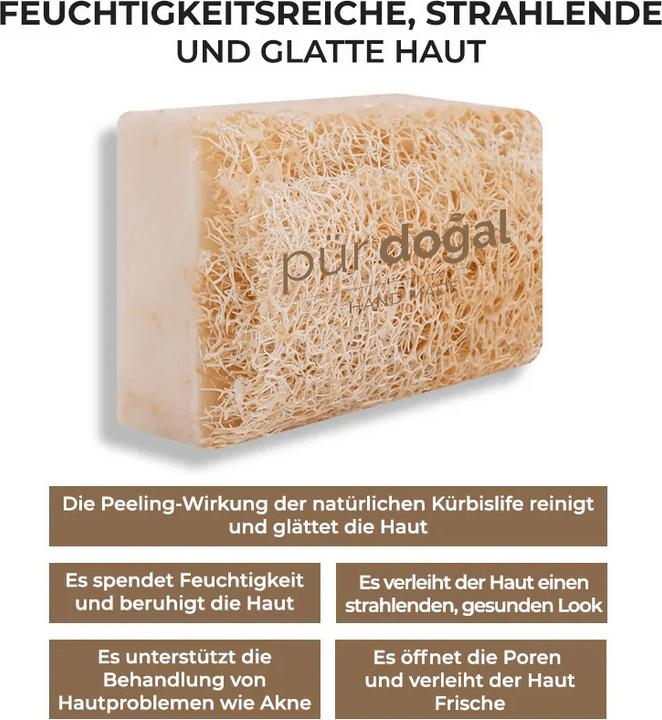 Produktbild Pür Doğal 100% Natürliche Kürbisfaser Seife mit Ziegenmilch 130gr (Flüssigseife)