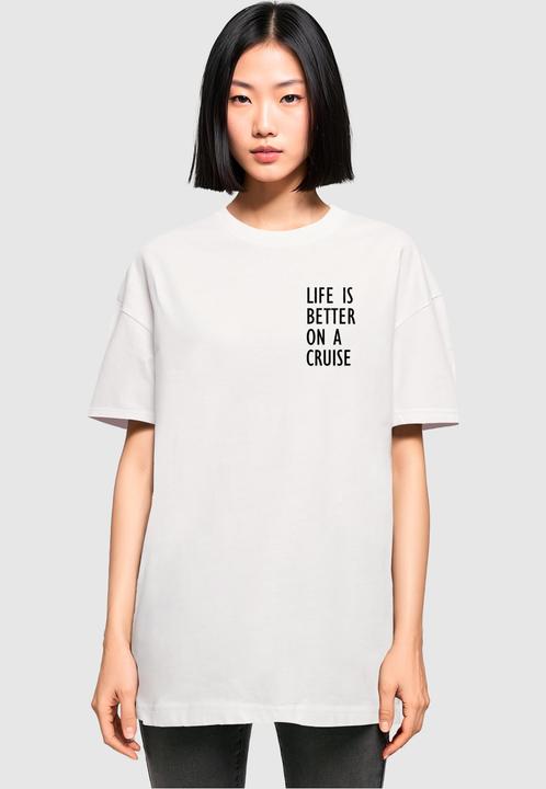 Immagine prodotto Merchcode Maglietta da donna Life Is Better Oversized Boyfriend Tee - 119547 (XL)