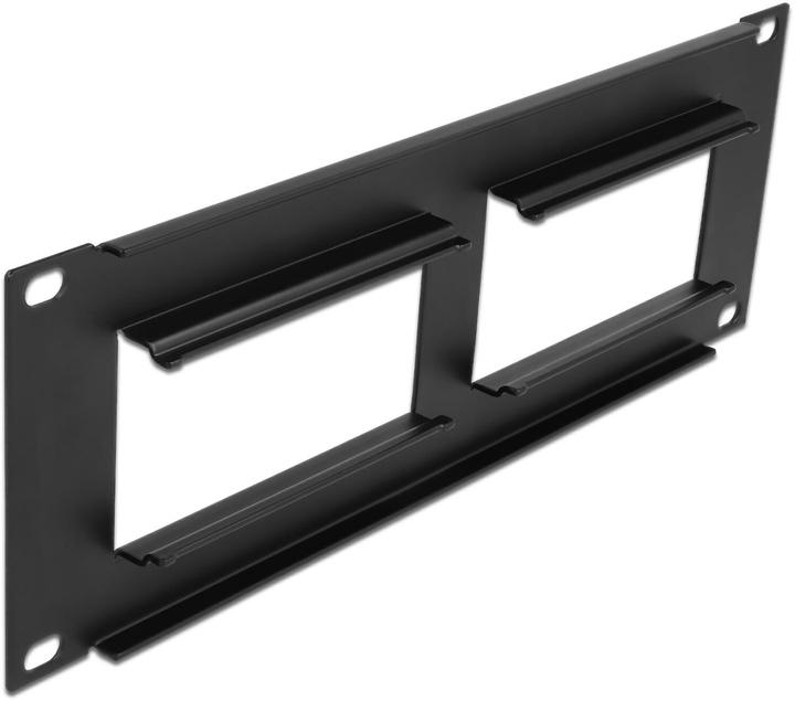 Delock Easy 45 25,40cm (10") Patchpanel Ausschnitt 2 x 90,5 x 45,2 mm, 2 HE, schwarz