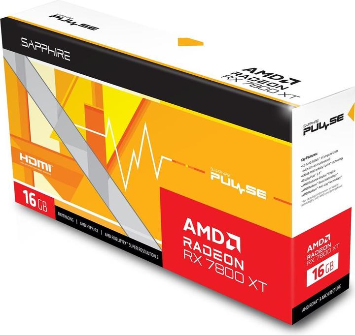 Actual product image Sapphire Pulse Radeon RX 7800 XT Gaming OC (16 GB)