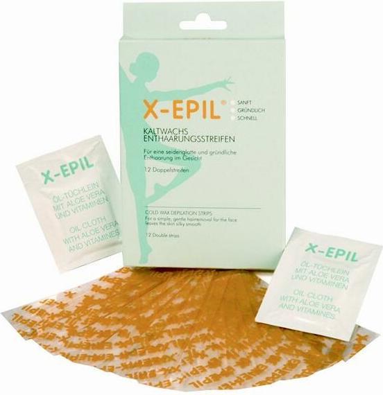 X-epil Kaltwachsstreifen schmal f.d. Ges (12 x)