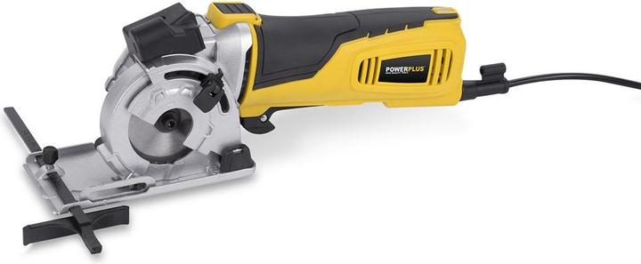 Produktbild Powerplus POWX1365MB Kreissäge - 600W - 89mm - Inkl. Laser, Absaugung, 3 Kreissägeblätter und Gehrungslade
