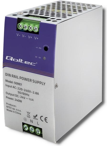 Immagine prodotto Qoltec 50997 Alimentatore per guida DIN 240W