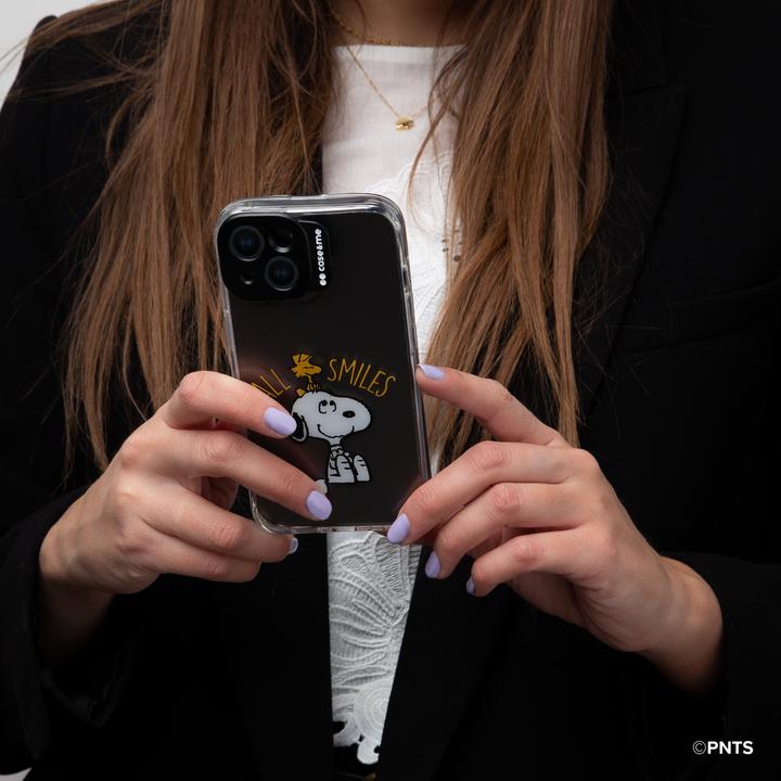 Actual product image SBS case&me Peanuts cover cam logo iPhone 14 design4 Snoopy All Smiles Classic (Apple iPhone 14)