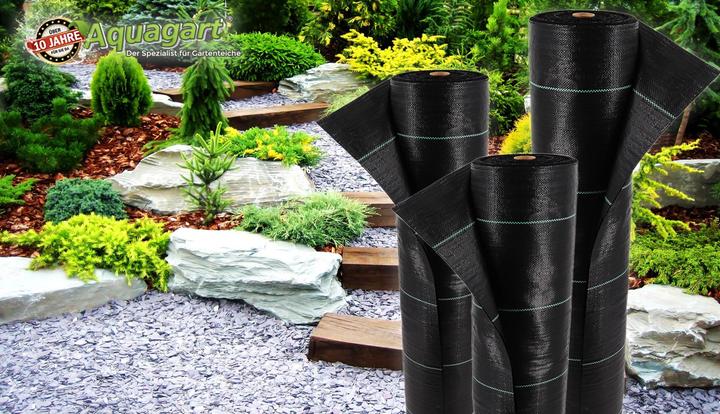 Produktbild Aquagart 200m² Bodengewebe Unkrautfolie Mulchfolie 100g 1,65m breit