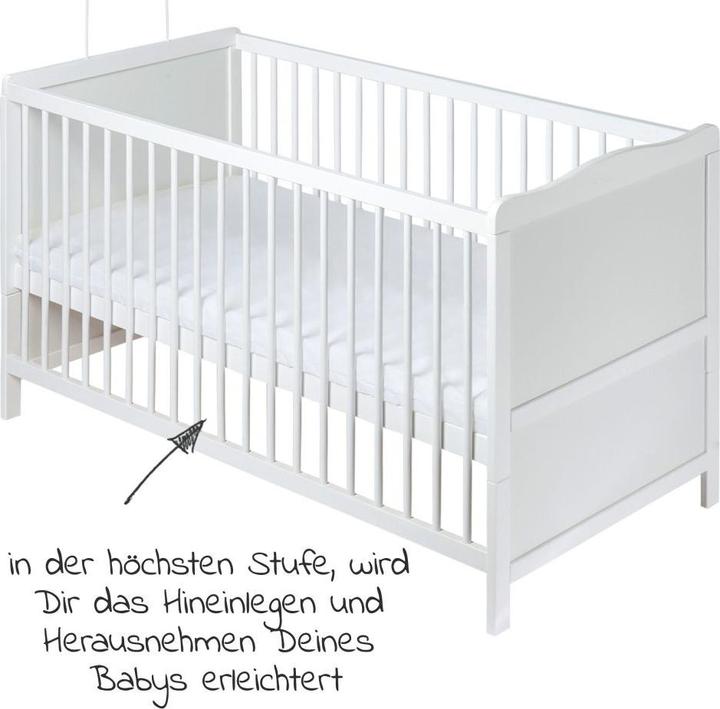 Produktbild jonka Gitterbetten Komplettbett Mona Weiss 70 x 140 cm - Kuschelbären - (70 x 140 cm)