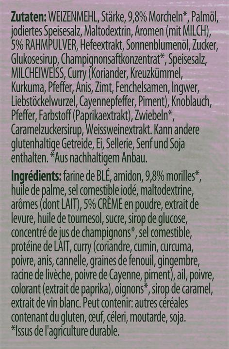 Nährwerte und Zutaten Knorr Suprême Morchel Sauce (32 g)