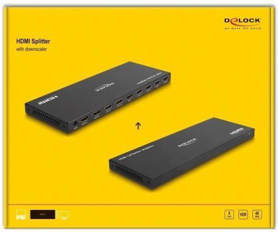 Image du produit Delock Splitter HDMI 1 x HDMI in vers 8 x HDMI out 4K 60 Hz mi
